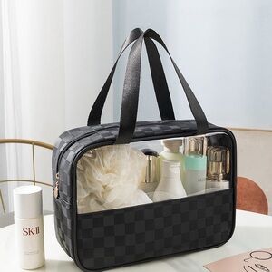 Zenana CHECKERED PATTERN TRAVEL CLEAR BAG